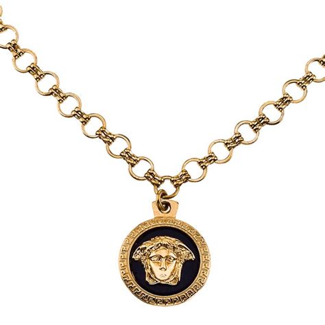 vintage versace logo necklace|versace necklace for women.